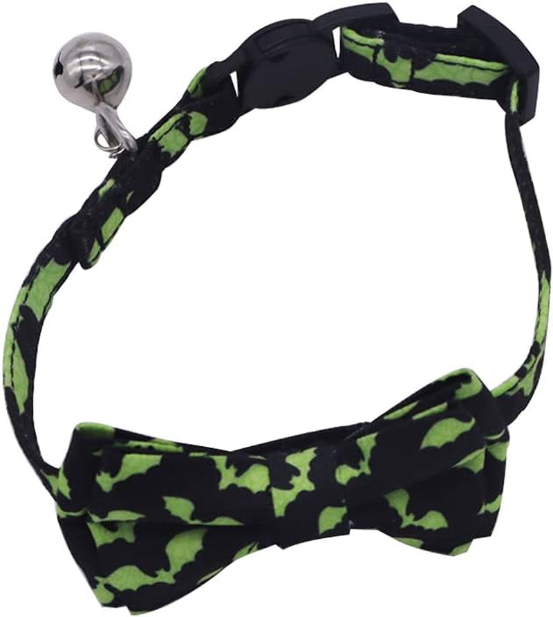 Halloween Cat Collar,Pumpkin Cat Bow Ties with Removable Bell Kitten Collar with Bowties and Bell Adjustable Cat Collar Pet Accessories for Kitty Cat and Puppy (Pumpkin)