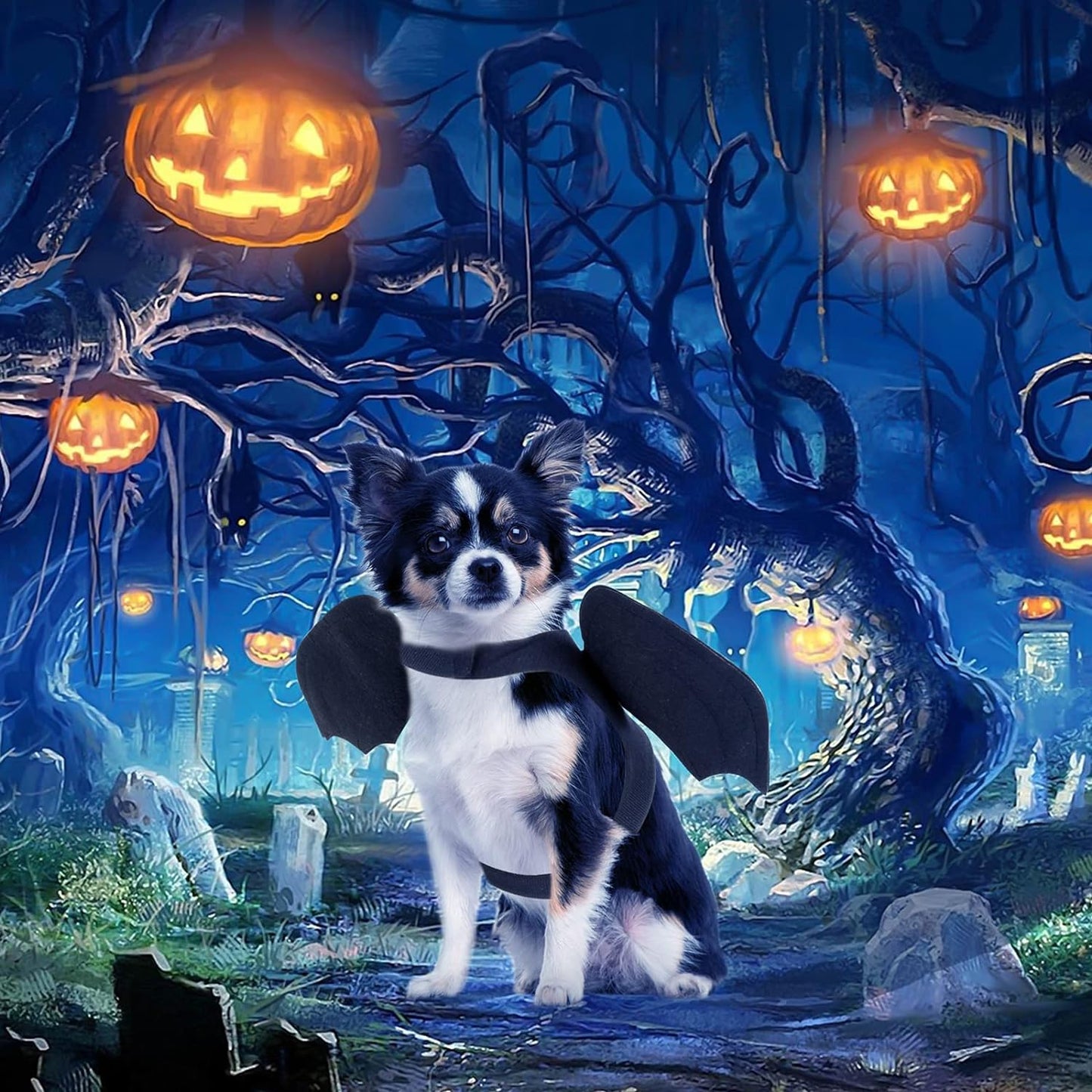 Halloween Bat Wings Costume for Dogs and Cats - Medium Pet Costume for Halloween Celebrations