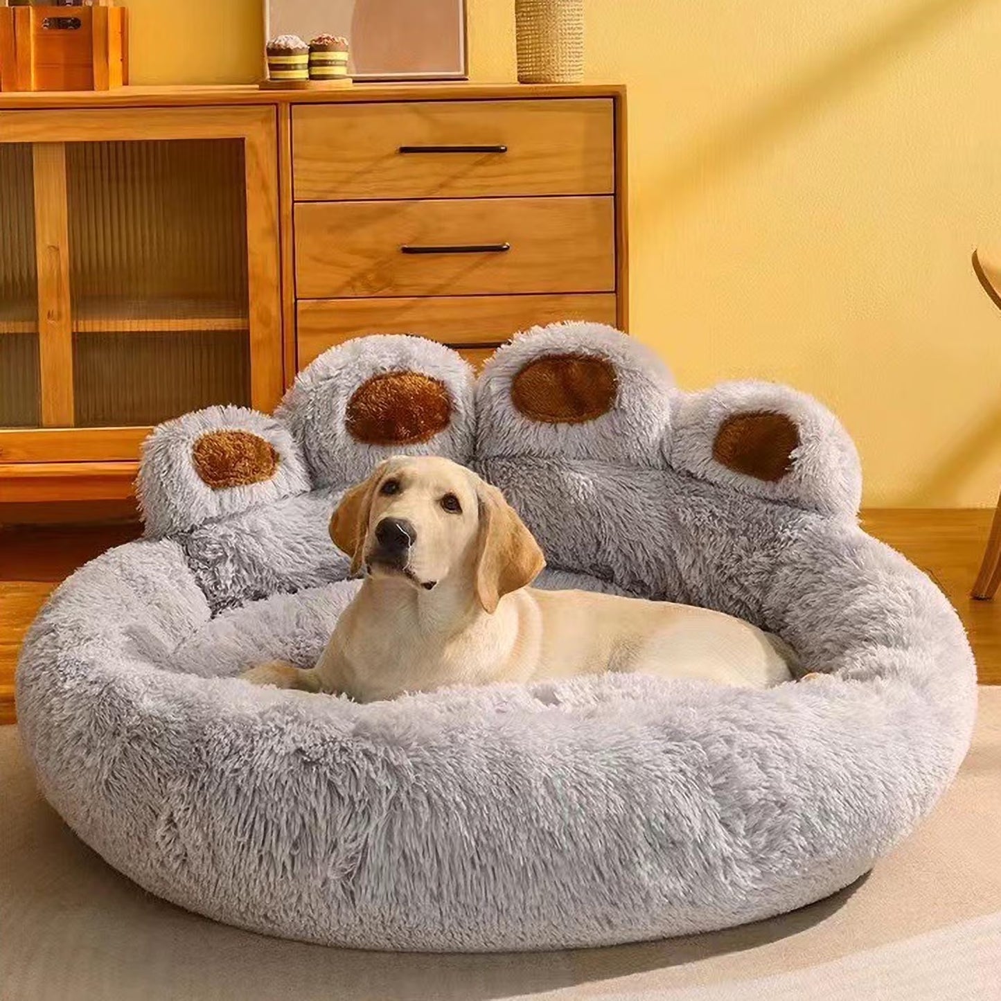 Clearance Dog Bed Cat Pet Sofa Cute Shape Comfortable Cozy Pet Sleeping Beds for Small, Medium, and Large Dogs and Cats, Soft Fluffy Faux Fur Cat Cushion Dog Bed, Pink, 23.6 Inch