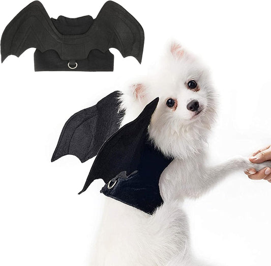 Halloween Bat Wings Costume for Dogs and Cats - Medium Pet Costume for Halloween Celebrations