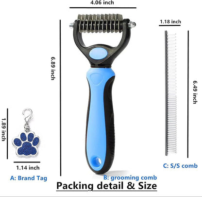 WB  Dog Grooming Rakes Grooming Brush Effectively Dematting Tool for Huskie